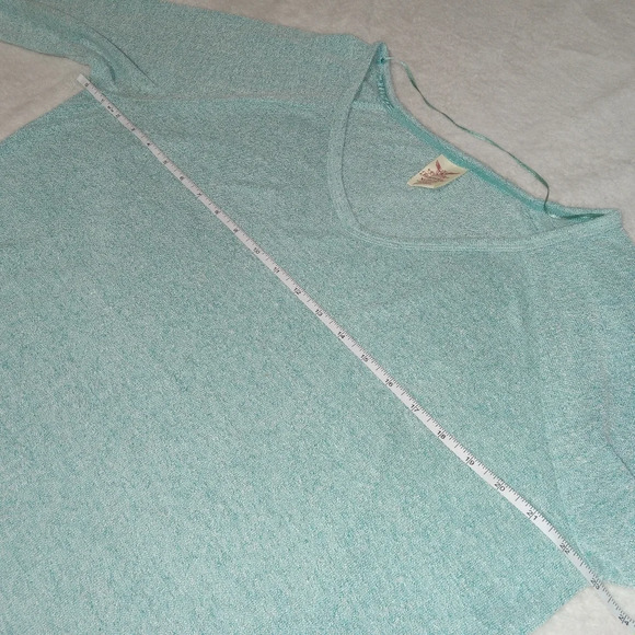 5 for $10 Faded Glory Teal 3/4 Sleeve Lightweight Knit Top size XL - Picture 4 of 6